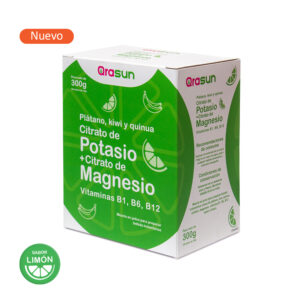Plátano, kiwi, quinua, citrato de potasio + citrato de magnesio x 300g