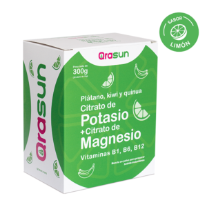 citrato de magnesio + citrato de potasio (sabor limón) caja x 30 sticks (polvo) qrasun
