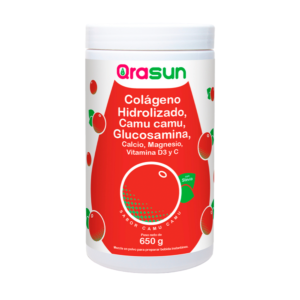 qrasun colágeno hidrolizado + glucosamina + magnesio en polvo sabor camu camu